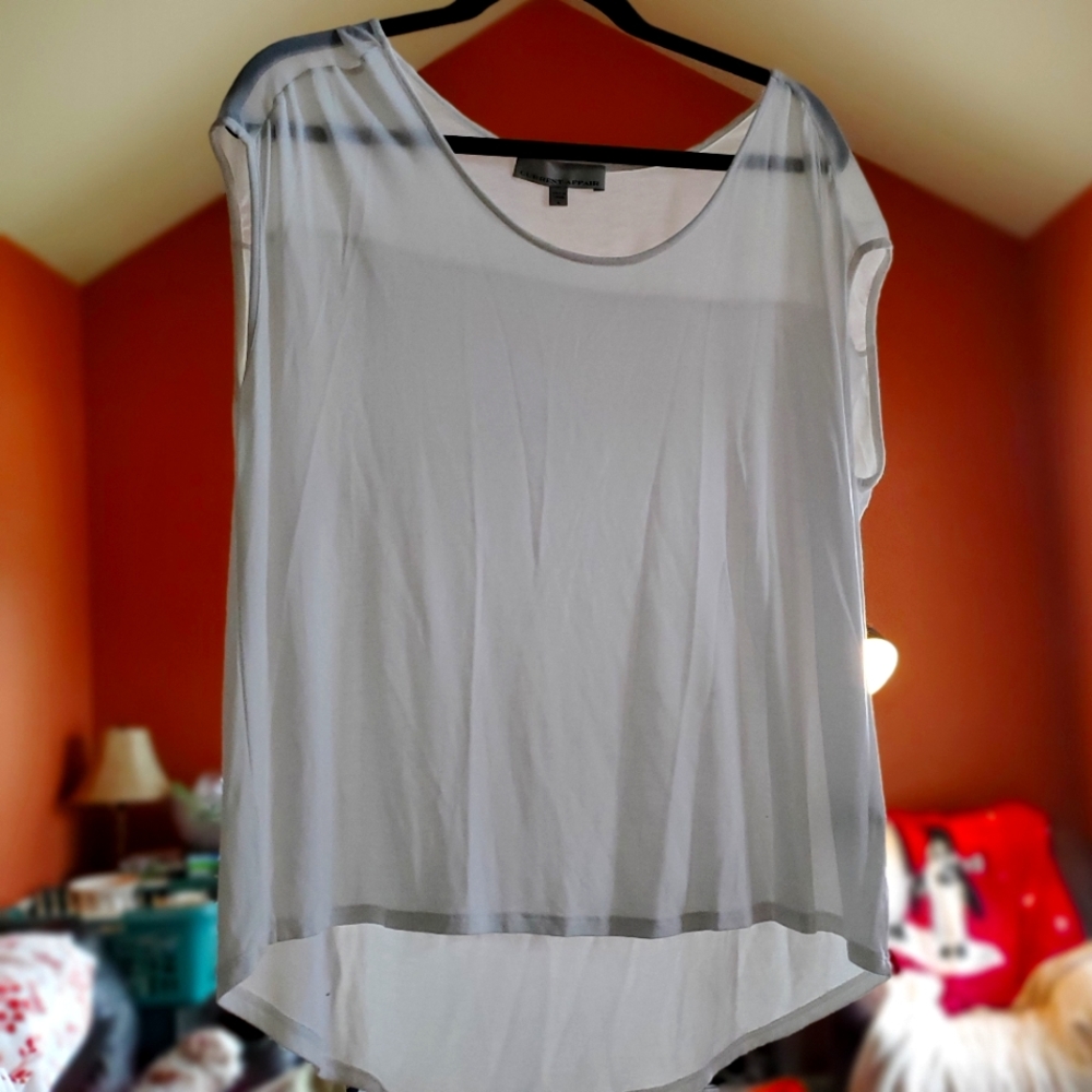 White sleeveless top Size L by Current Affair